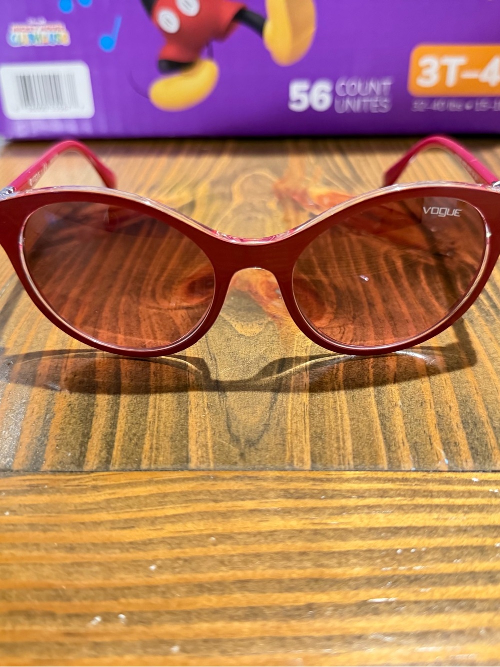 Vogue Red Oval Women's Sunglasses with Tinted Lenses
